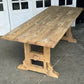 French Bleached Oak Trestle Farmhouse Dining Table
