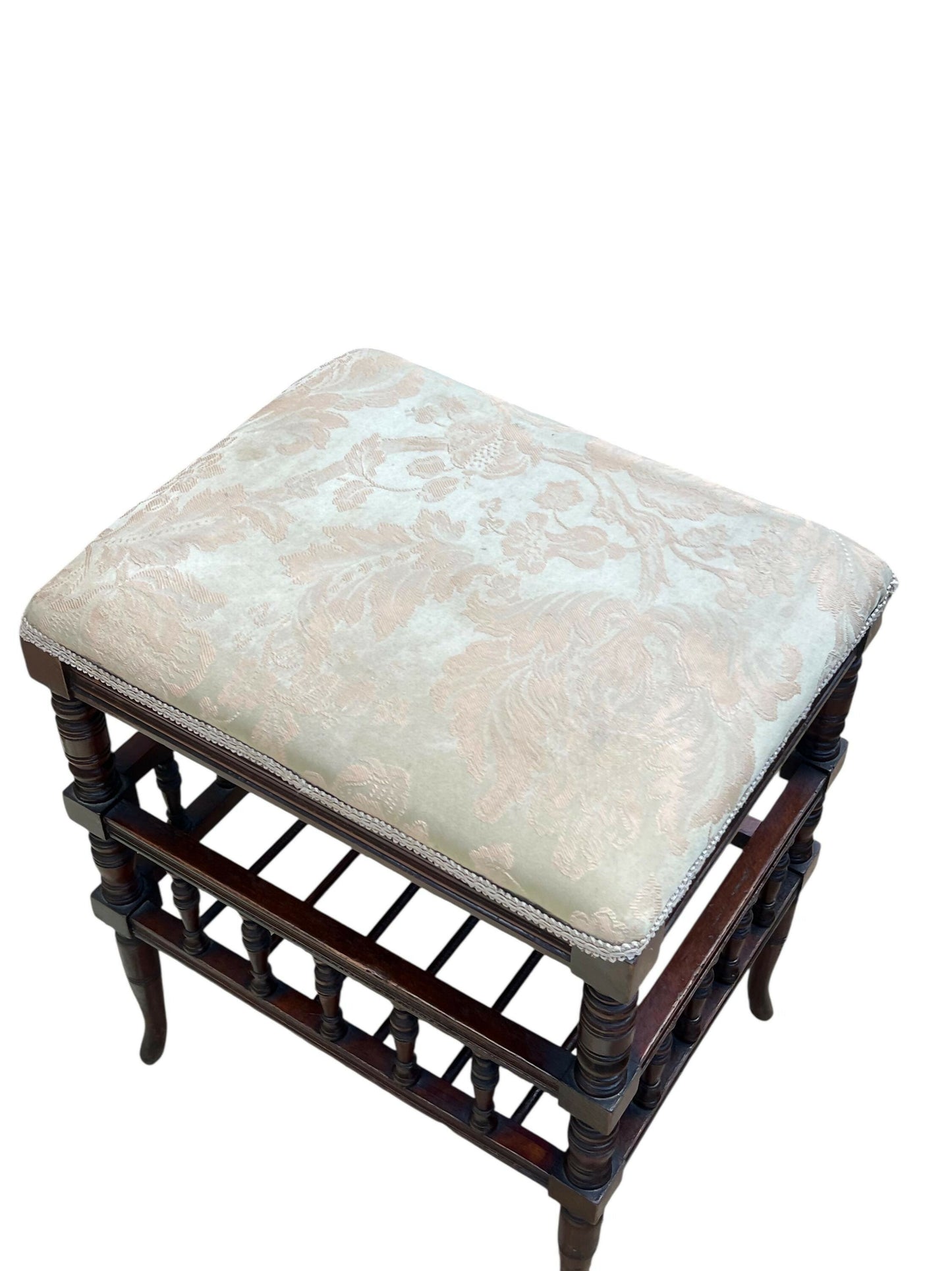Antique Mahogany late Victorian spindle stool