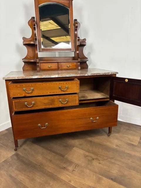 Edwardian Maple & Co. Marble Top Washstand