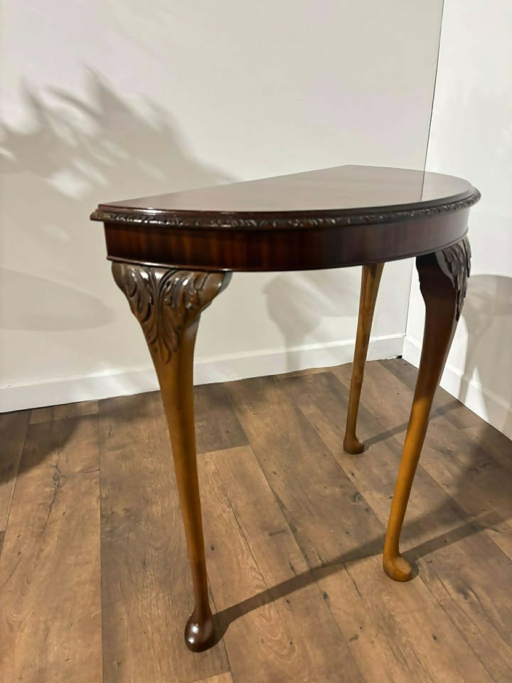 Reproduction Mahogany Demi Lune Hall Table