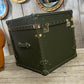 Luxury Leather Olive Green End Table Trunk