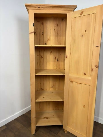 Modern Pine Kitchen Cupboard with Shelves – Wooden Storage Cabinet / Pantry