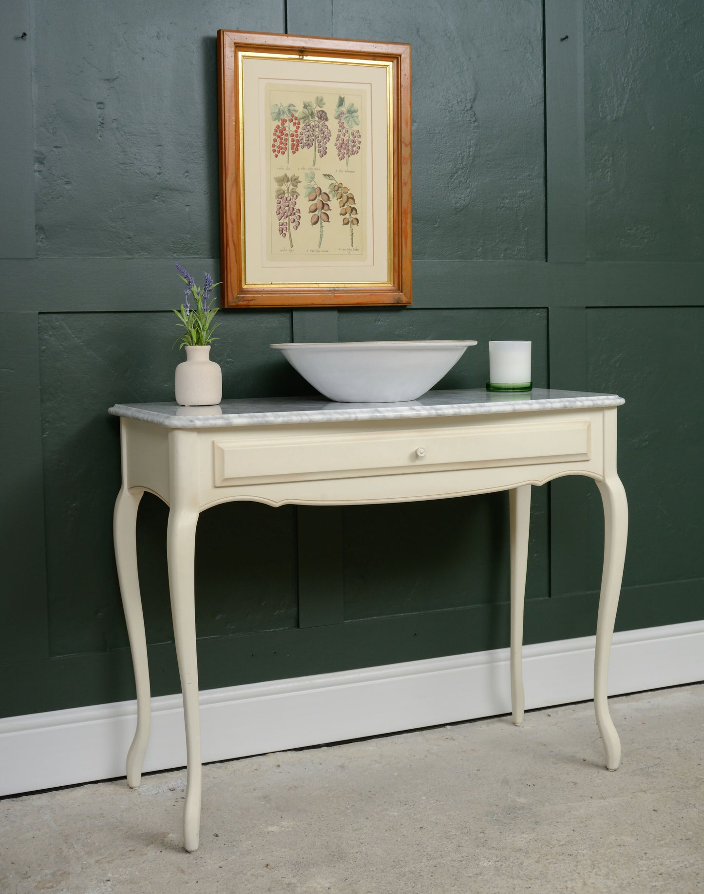 Laura Ashley Provencale Console Table with Marble Top - Ivory