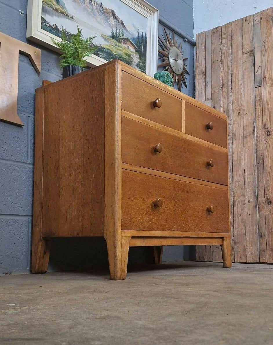 Chest of Drawers ~ oak ~ mid century ~ ex-Ministry of Defence