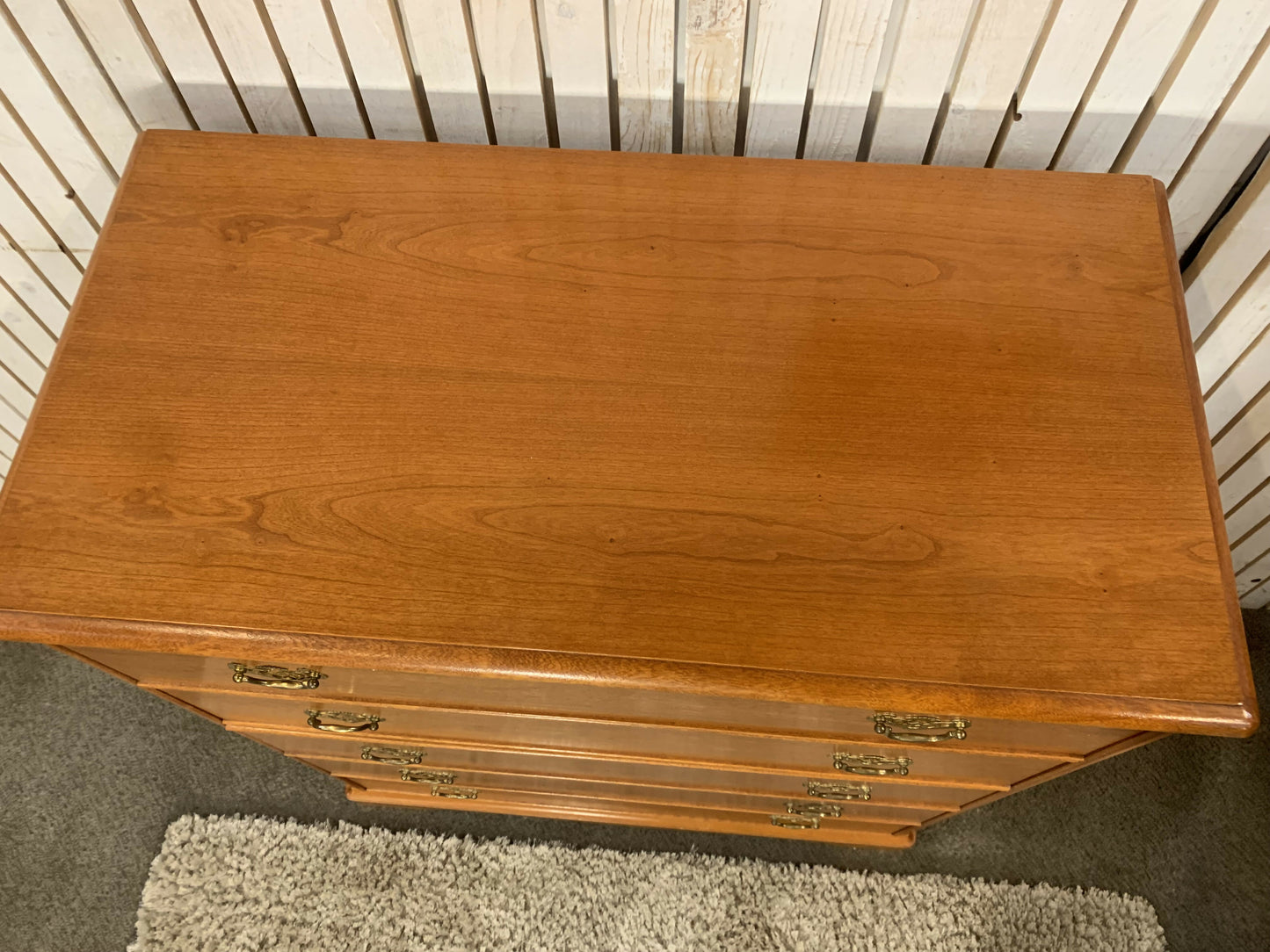 Vintage Stag Tallboy Chest – 5 Drawer Solid Wood Bedroom Storage, Retro Mid-Century Style