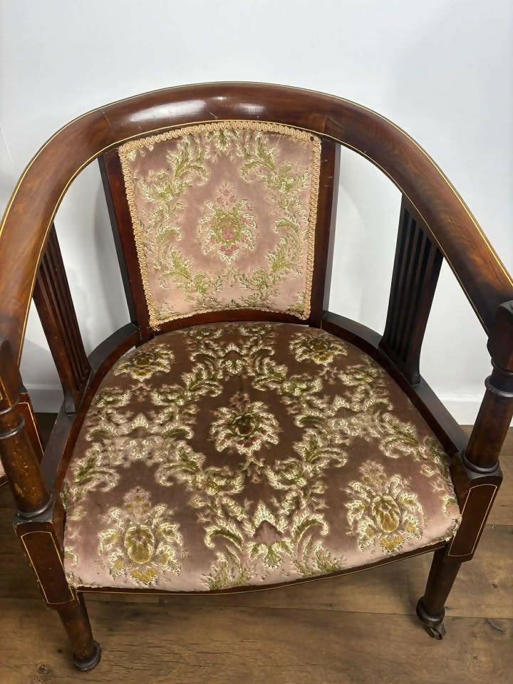 Edwardian Mahogany Inlaid Three Piece Salon Suite