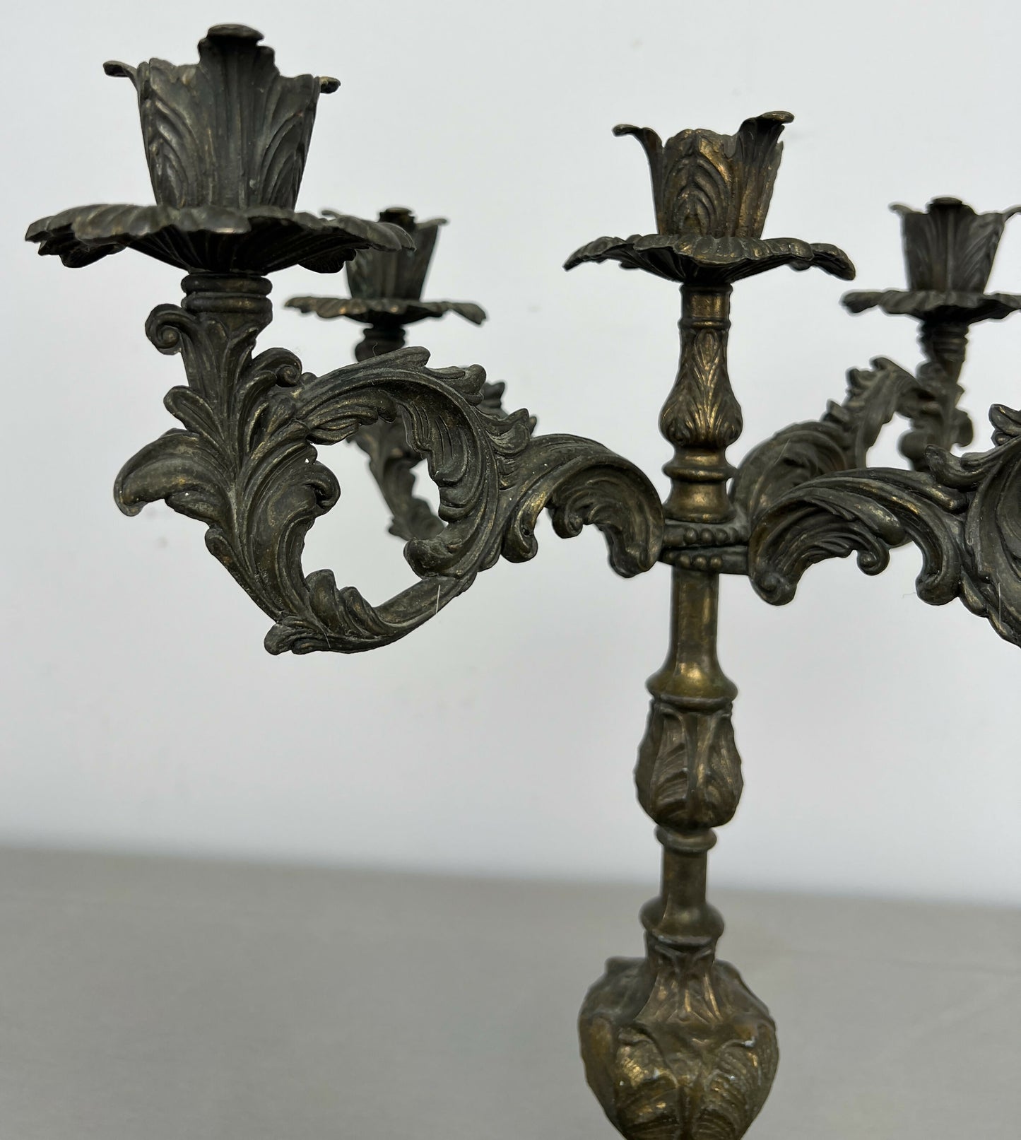Candelabra Vintage French Style Metal Five Arm Ornate Candle Holder LOT 6424