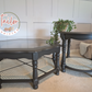 Tailor Thrifted Upcycled Vintage Cane and Glass Table Set 15