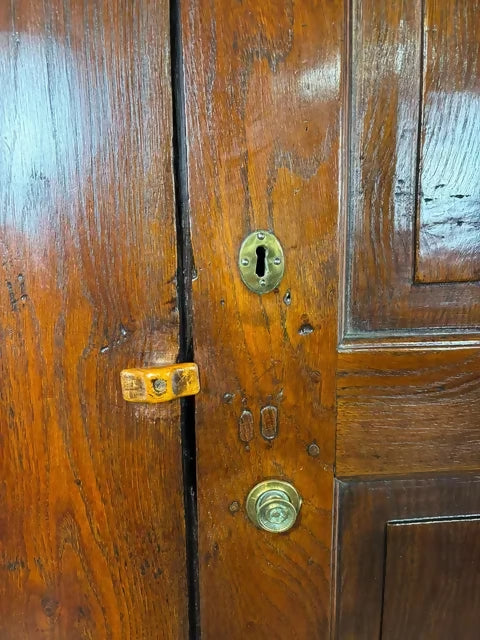 Antique Oak Corner Cupboard on Stand