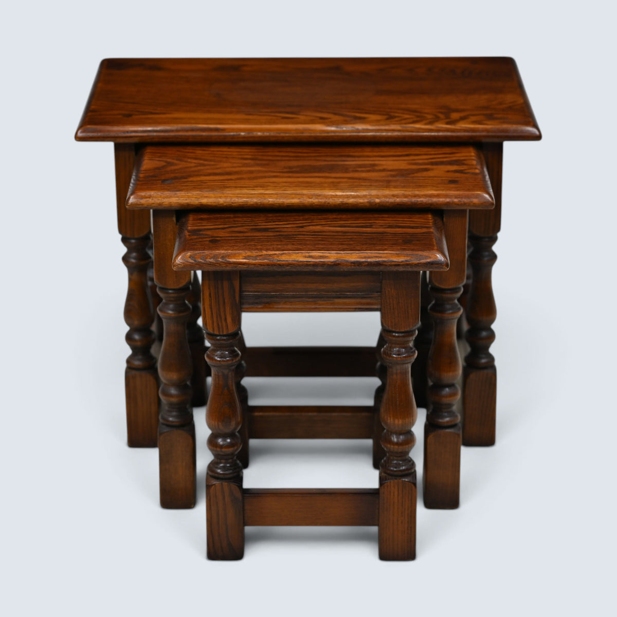Old Charm Nest of 3 Tables Solid Oak Tudor Side Tables Model 1494 FREE Delivery*