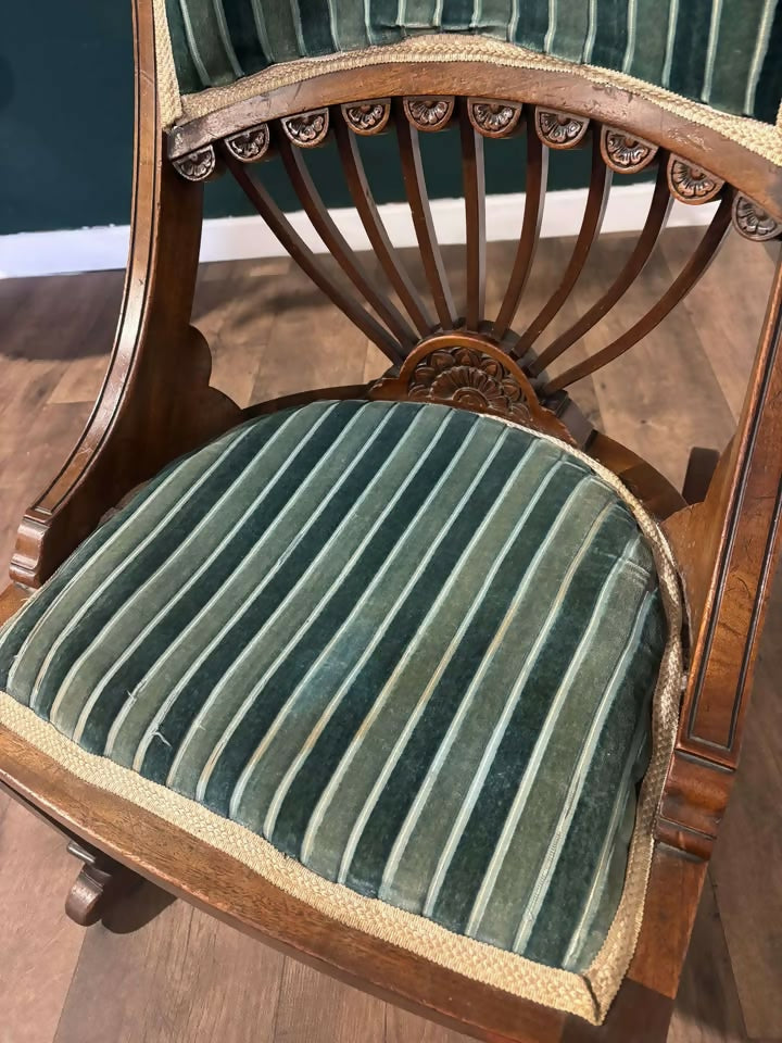 19th Century Beech Framed Rocking Chair3