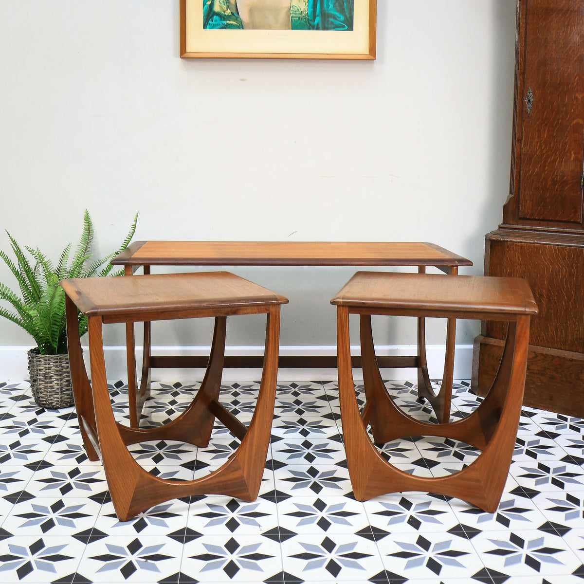 G Plan Fresco Nesting Coffee Tables in Teak and Afromosia Mid Century