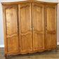 Wardrobe Vintage French Louis XVI Style Oak Four Door Carved Armoire LOT 4979
