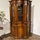 Reproduction Mahogany Continental Serpentine Fronted Display Cabinetz
