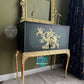 Vintage Green & Gold Cocktail Cabinet – Hand-Upcycled Luxury