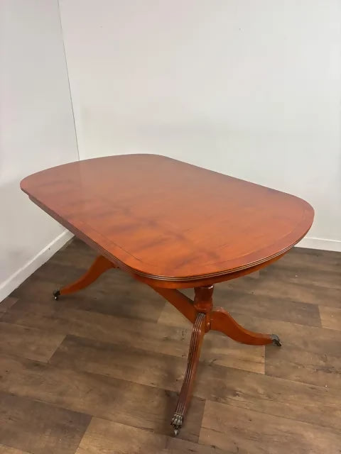 Vintage Yew Wood Extending Dining Table