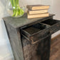 Vintage Industrial Metal Cabinet – French Steel Locker Nightstand – Military Storage Side Table – Loft Bedside Cabinet Rustic Furniture