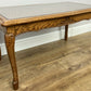 Coffee Table Vintage French Style Oak Carved Glass Top Side Table LOT 6310