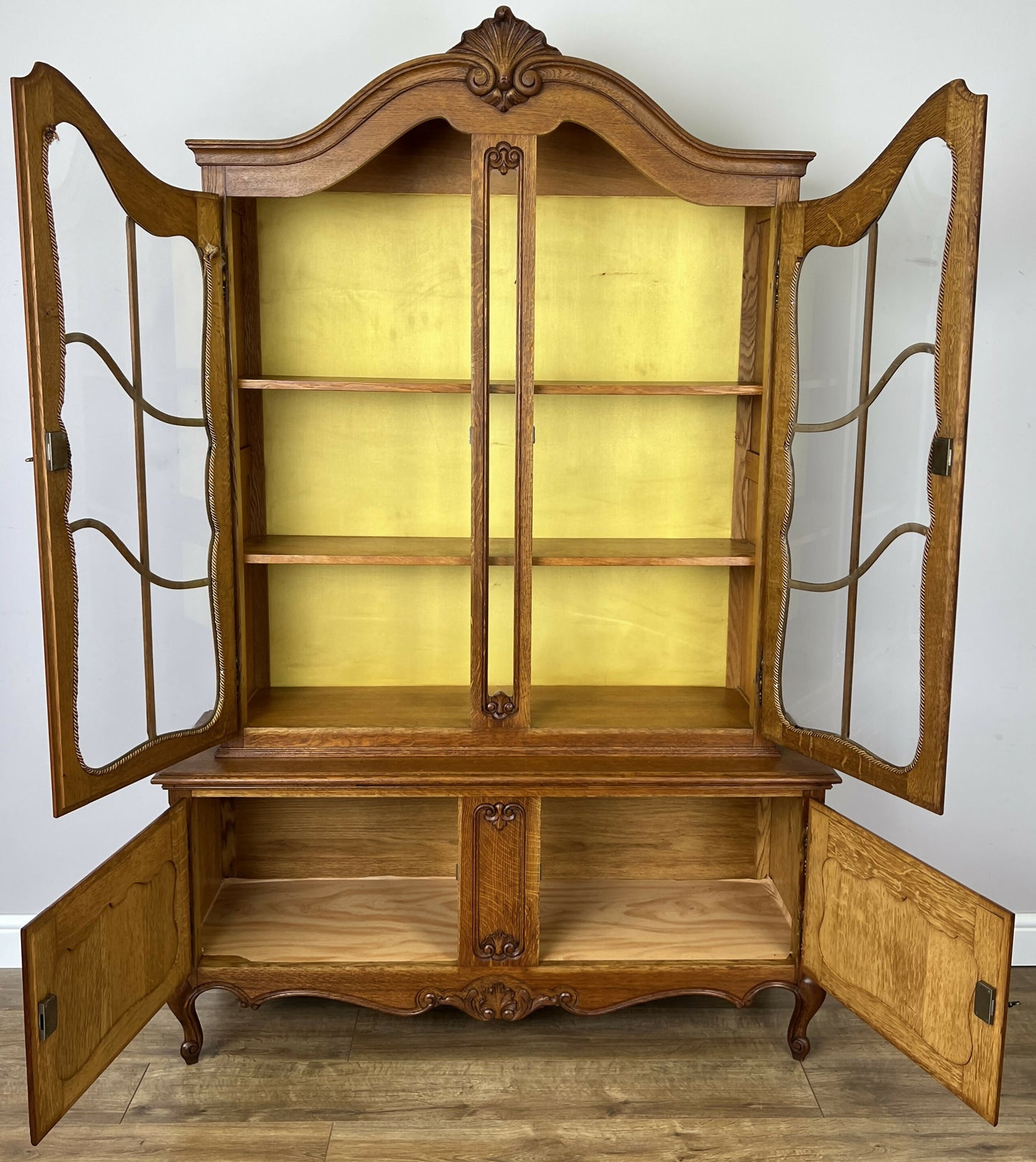 Bookcase Vintage French Louis XVI Oak Display Cabinet Carved Sideboard LOT 6282