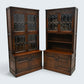 Old Charm Large Wall Unit Display Cabinet Bookcase Tudor Brown FREE UK Delivery