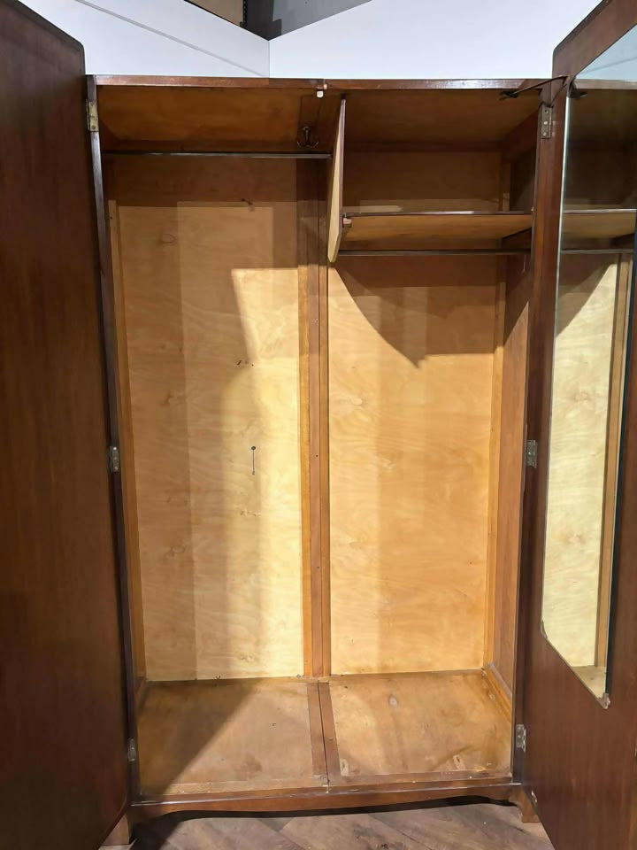 1940s Art Deco Walnut Wardrobe