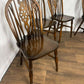 Vintage Set of Four Dark Oak Wheel Back Chairs
