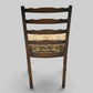 4 Old Charm Oak Dining Chairs Ladderback Tudor Fabric Light Oak FREE UK Delivery