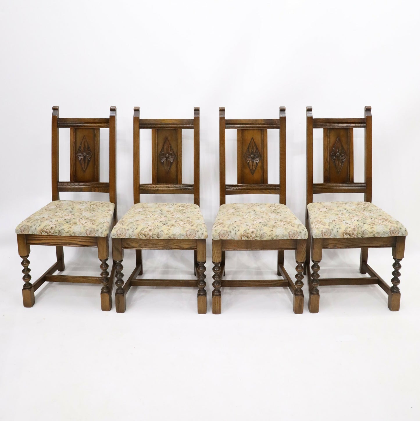 4 Yorke Old Charm Dining Chairs Including Tonwell Rose Fabric FREE UK Delivery. SBR9644/0910D