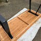 Reclaimed Pine Farmhouse Table Modern Trapezium Metal Industrial Legs Seat 6/8