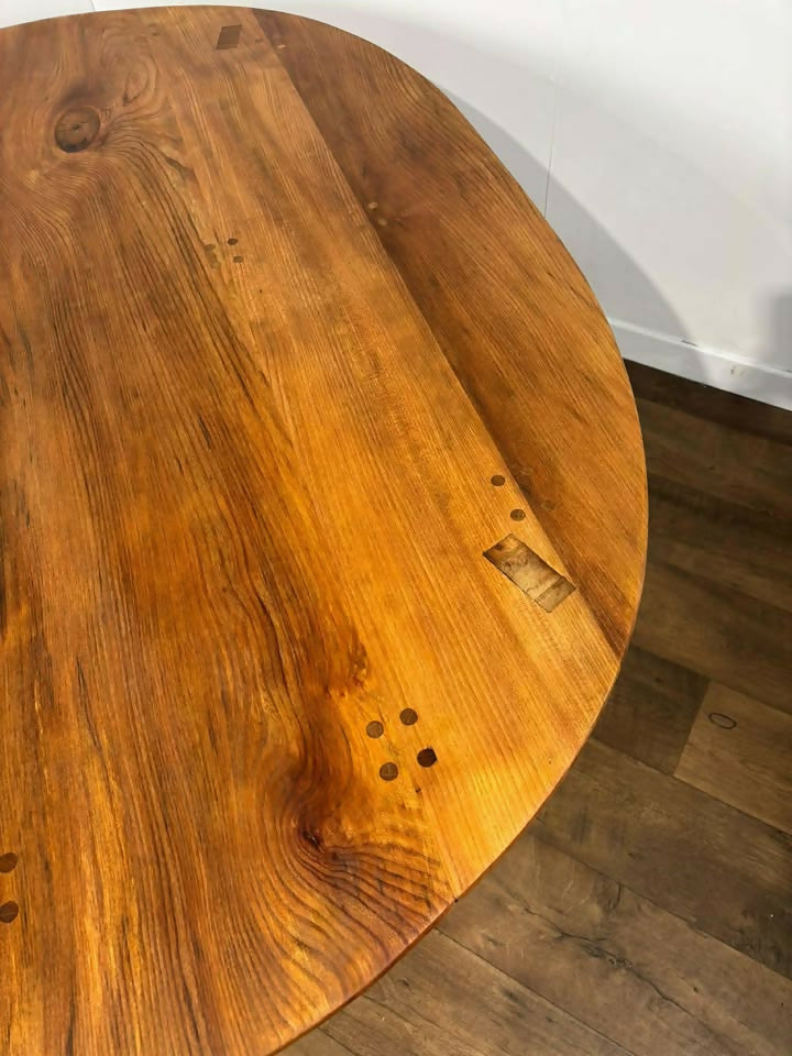 Custom Made Oval Elm Dining Table