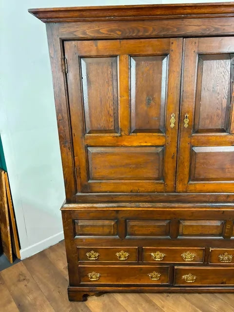 Early Georgian Oak Press Cupboard