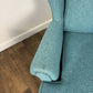 Contemporary Teal Wing Back Armchair