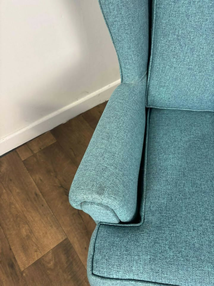 Contemporary Teal Wing Back Armchair