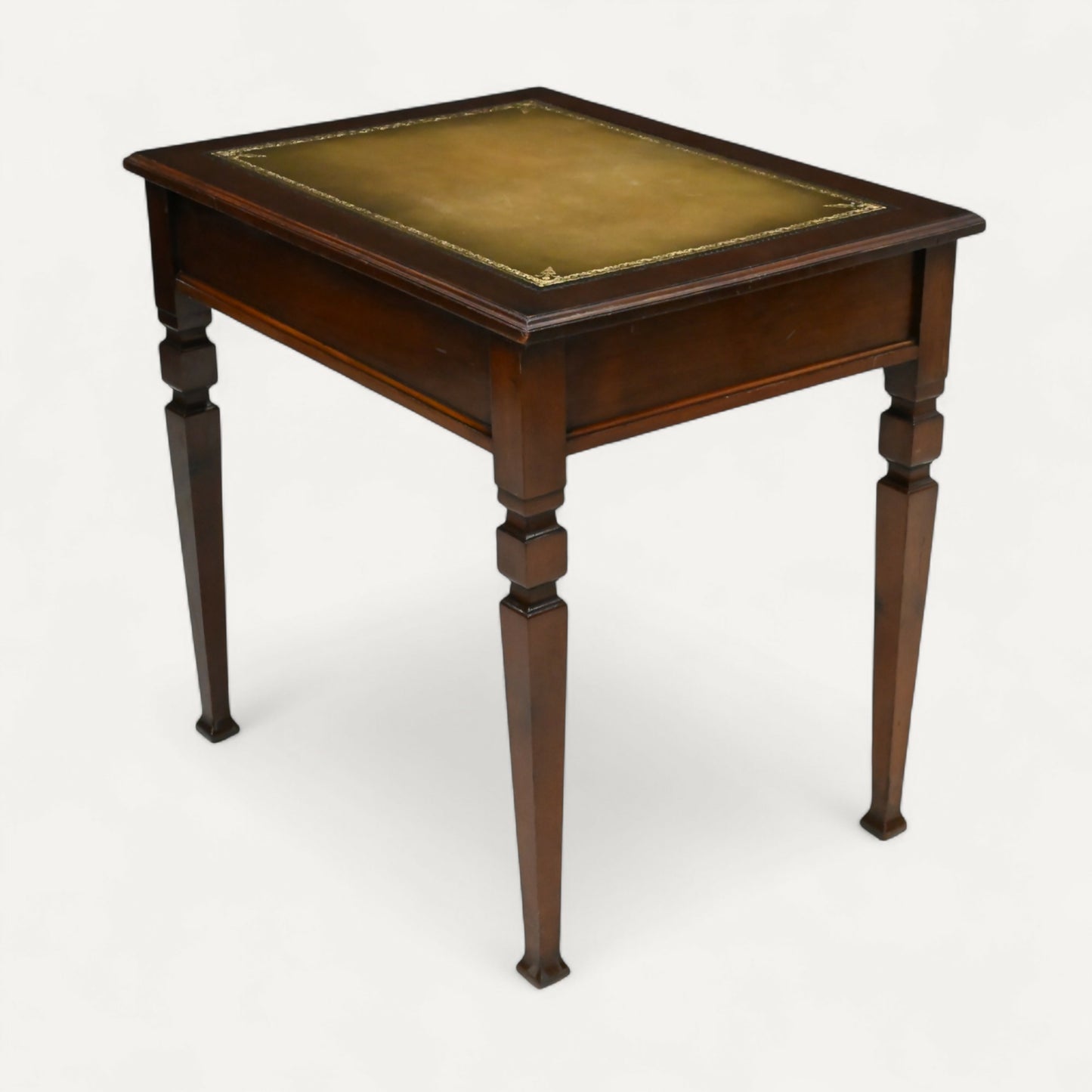 Antique Mahogany Desk Writing Table Green Leather Top Shoolbred FREE UK Delivery. SBR10598/1806E