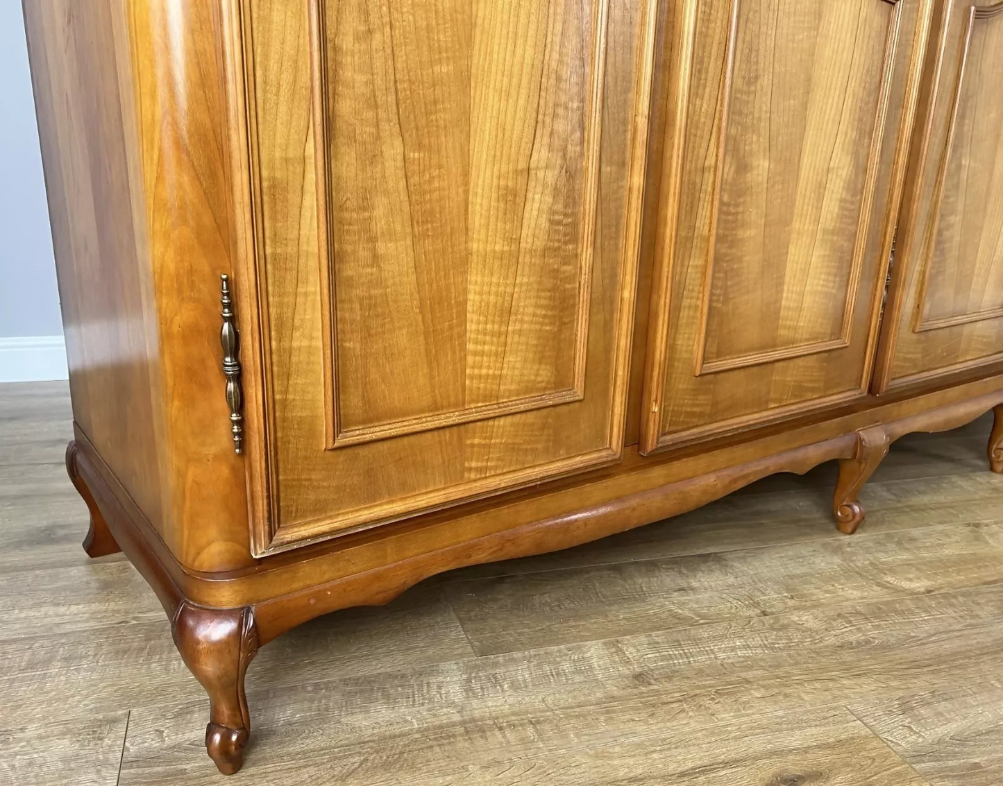 Wardrobe Vintage French Louis XVI Style Five Door Carved Armoire LOT 4985