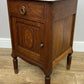 Bedside Table Antique French Marble Top Oak Cabinet Carved Cupboard LOT 6353