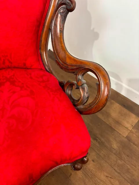 Victorian Mahogany Show Frame Easy Armchair