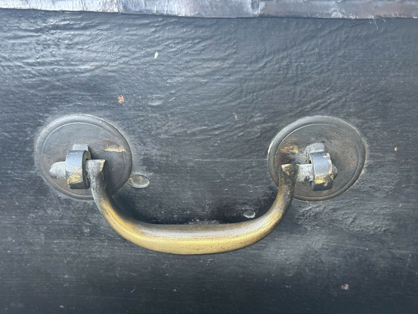 19th Century Leather and Brass Mounted Military Campaign Chest