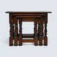 Old Charm Nest of 3 Tables Tudor Brown Finish Model 1494 FREE* UK Delivery