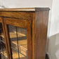 Vintage Oak Two Door Bookcase– Leaded Glass Doors