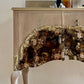 Elegant Upcycled Sideboard •Chateau Wash •Gold moulds •Floral Foil