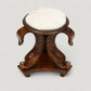 Chinese Dressing Stool Fish Carvings Studded Upholstered Seat FREE UK Delivery. SBR10753/2307E