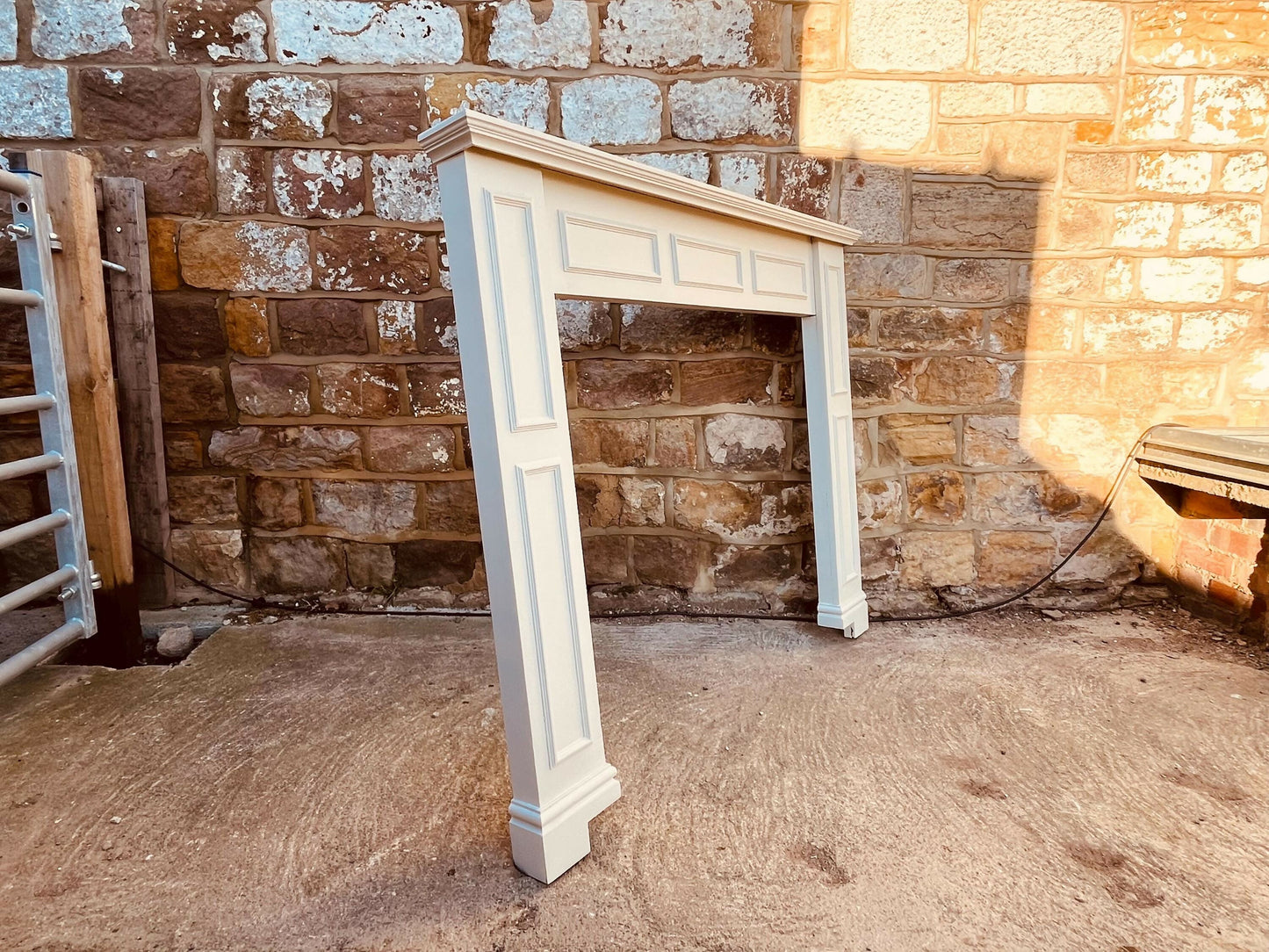 Painted Wooden Fireplace Surround | Classic Mantelpiece | Georgian Style Fire Surround | Off-White Traditional Fireplace Mantel