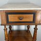 Bedside Table Antique French Style Marble Top Walnut Cupboard Cabinet LOT 4043