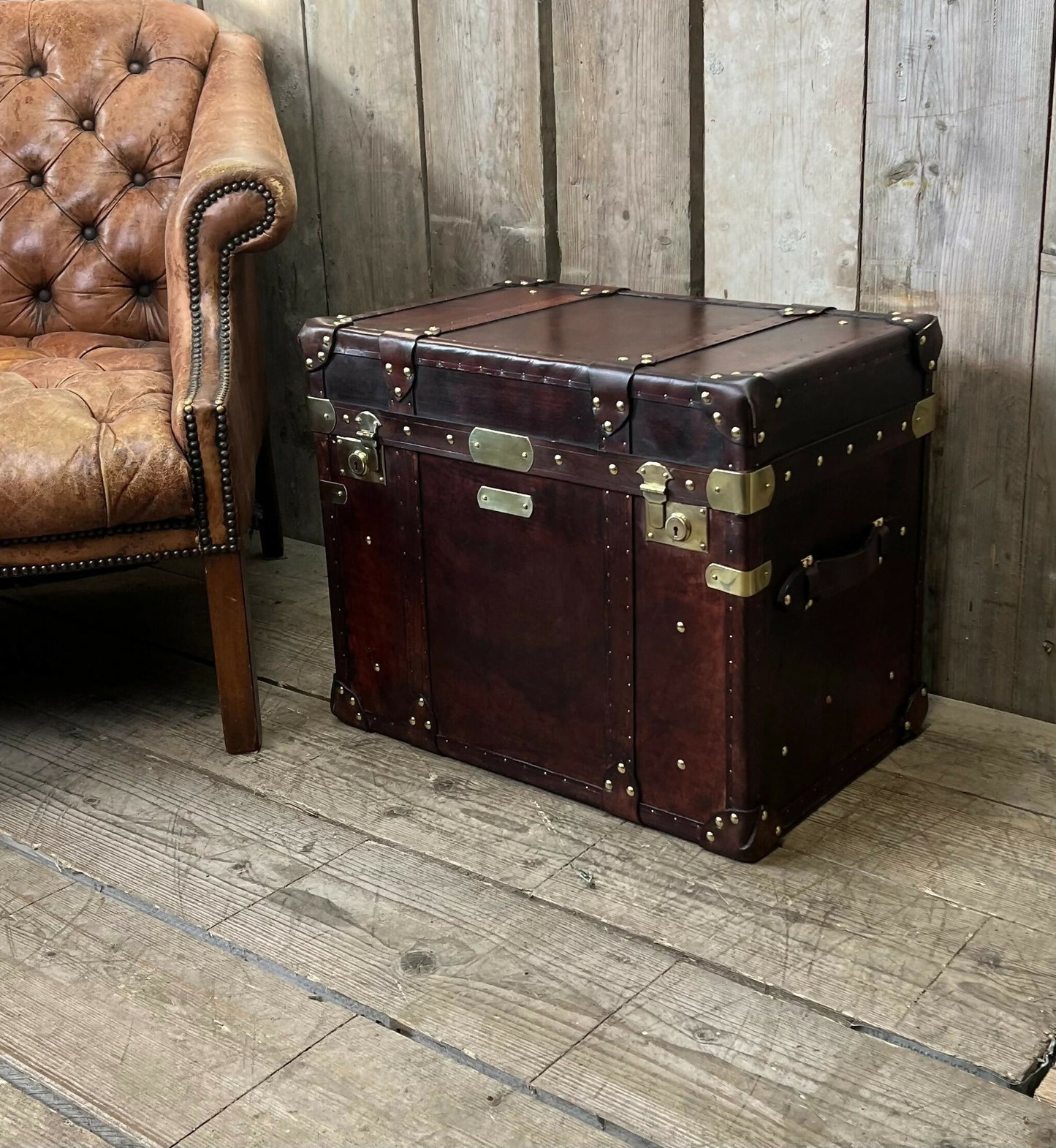 Luxury Hand Dyed Leather Campaign Chest