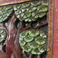 Large Hand Carved Wooden Panel Depicting Figures In A Forest