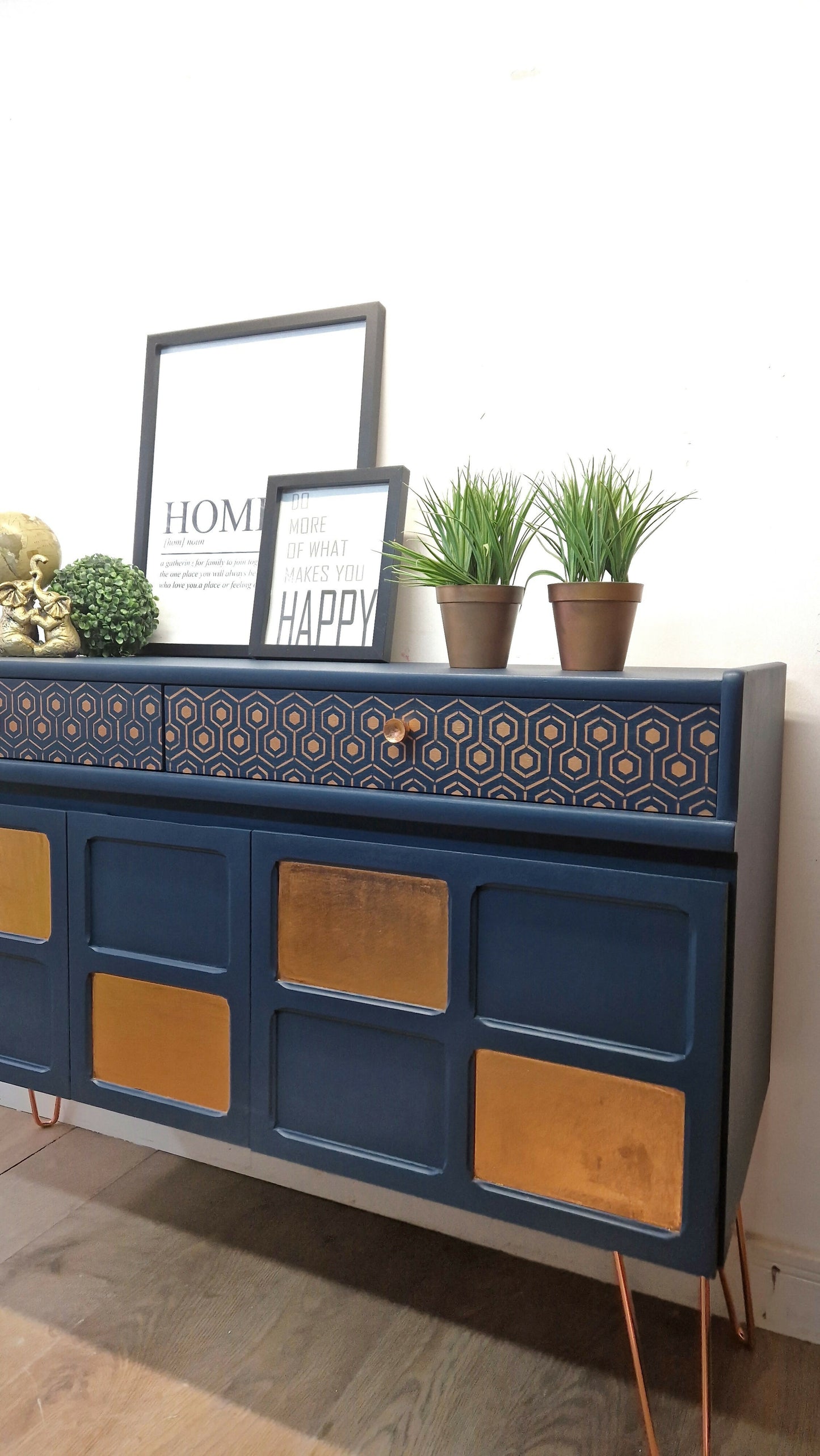 Blue Nathan sideboard, cocktail cabinet