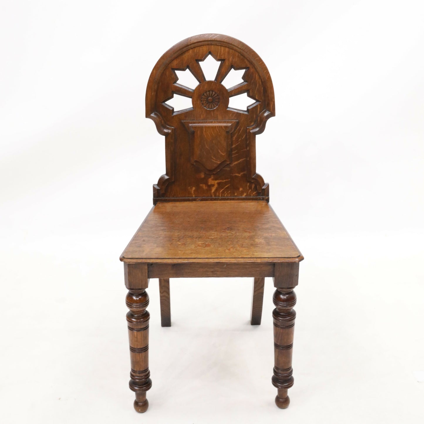 Carved Antique William IV Hall/Bedroom Chair Quartersawn Oak FREE Delivery. SBR9796/1211D