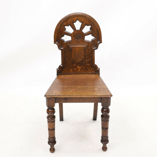 Carved Antique William IV Hall/Bedroom Chair Quartersawn Oak FREE Delivery. SBR9796/1211D