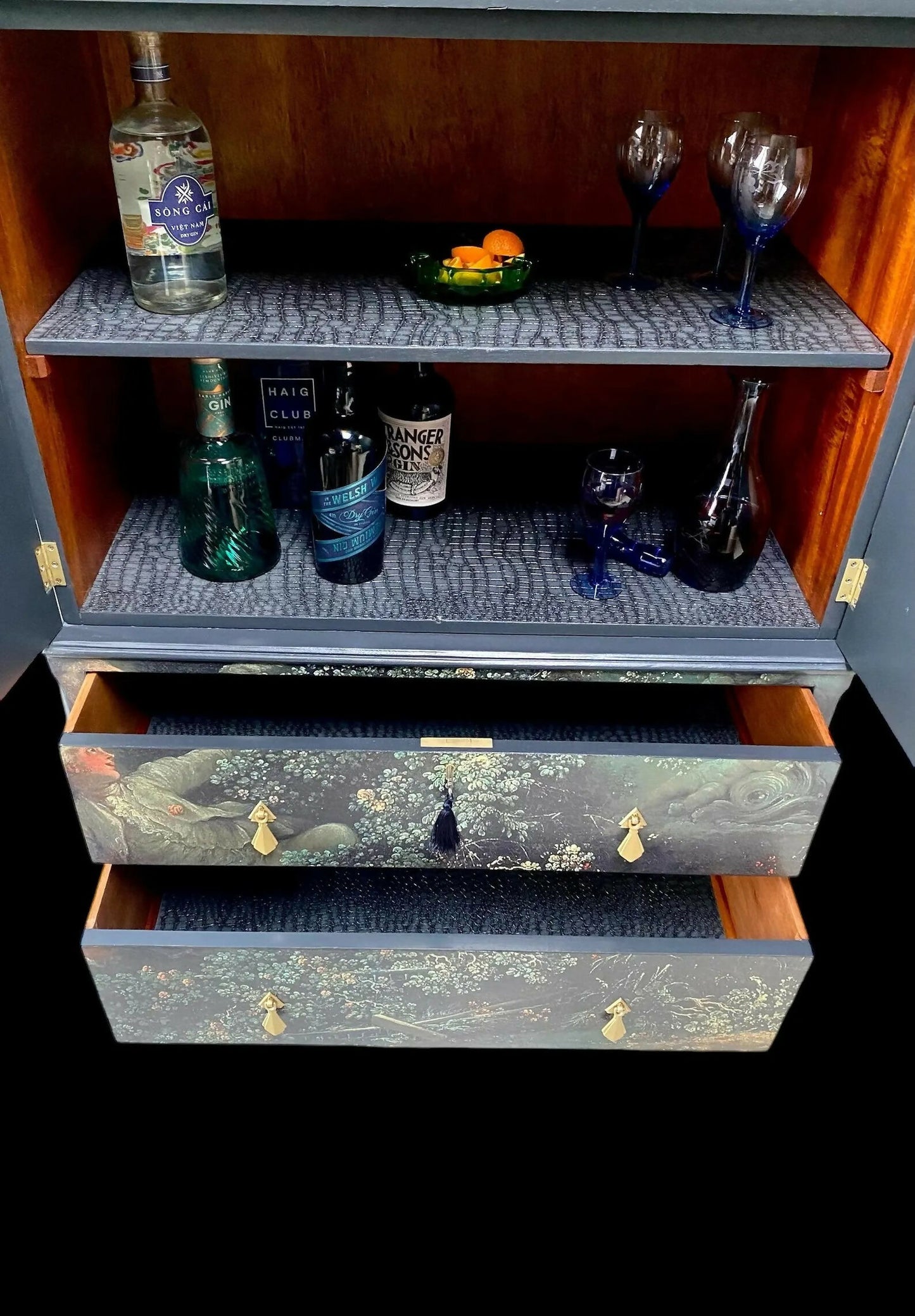 Upcycled Vintage Drinks Cabinet For Cocktail Lounge | Linen Cupboard | Bedroom Sto